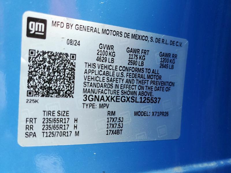 2025 CHEVROLET EQUINOX AC 3GNAXKEGXSL125537