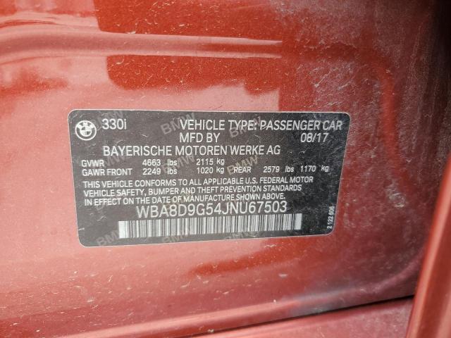 2018 BMW 330 XI - WBA8D9G54JNU67503