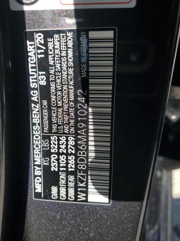 2021 MERCEDES-BENZ E 350 W1KZF8DB6MA910242