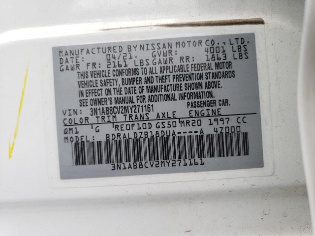 2021 NISSAN SENTRA SV 3N1AB8CV2MY271161