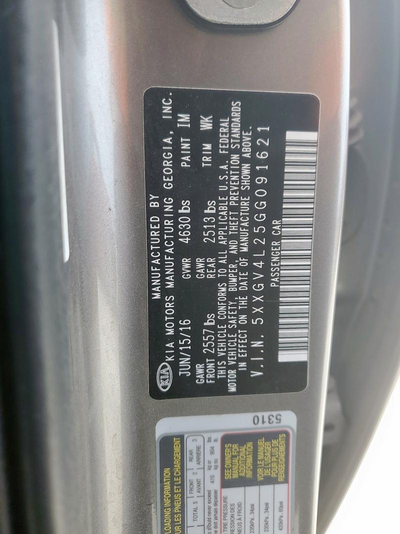 2016 KIA OPTIMA SXL 5XXGV4L25GG091621