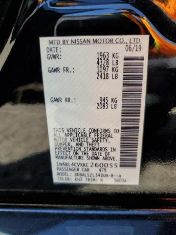 2019 NISSAN ALTIMA SR 1N4BL4CVXKC260055