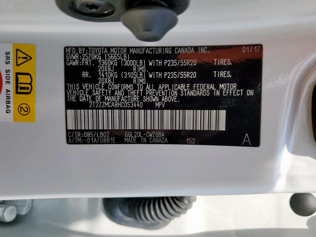 2017 LEXUS RX 350 BAS - 2T2ZZMCA8HC053440