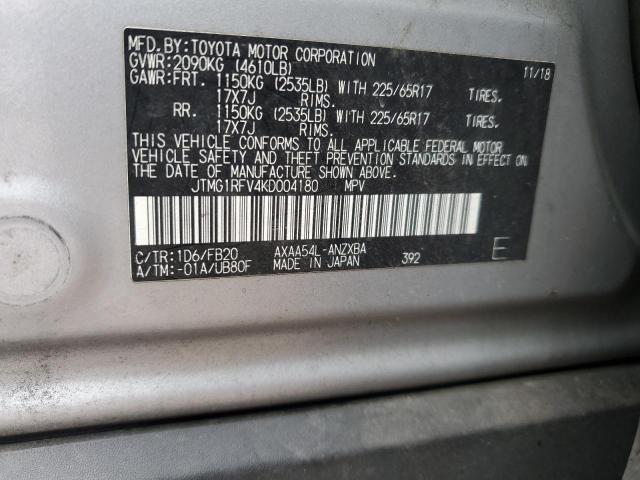 2019 TOYOTA RAV4 LE - JTMG1RFV4KD004180