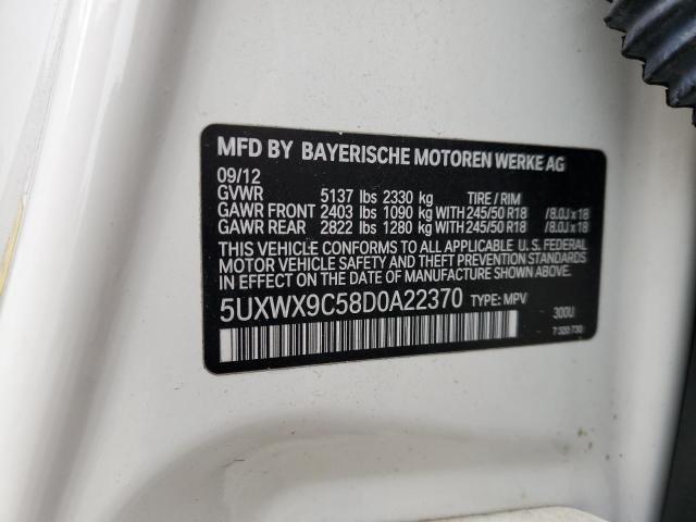 2013 BMW X3 XDRIVE2 - 5UXWX9C58D0A22370