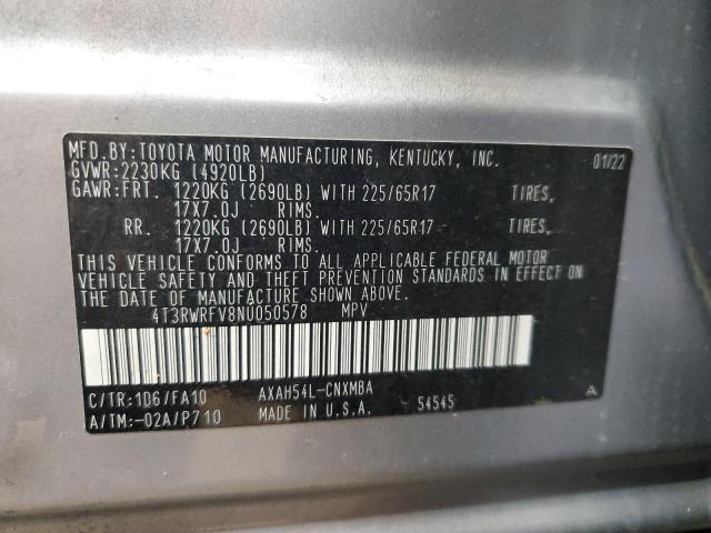 2022 TOYOTA RAV4 XLE - 4T3RWRFV8NU050578