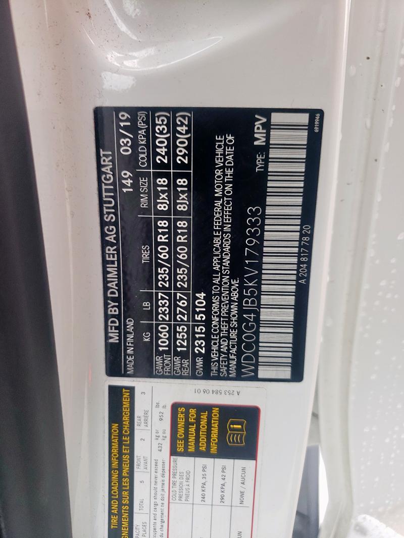 2019 MERCEDES-BENZ GLC 300 - WDC0G4JB5KV179333