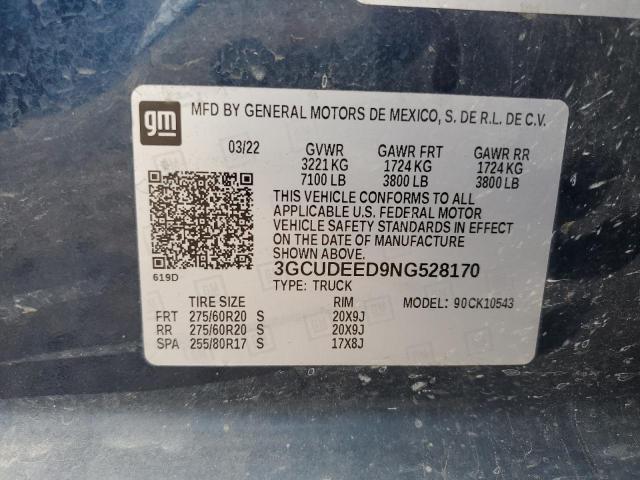 2022 CHEVROLET SILVERADO - 3GCUDEED9NG528170