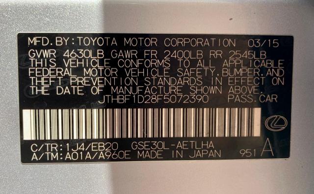 2015 LEXUS IS 250 JTHBF1D28F5072390