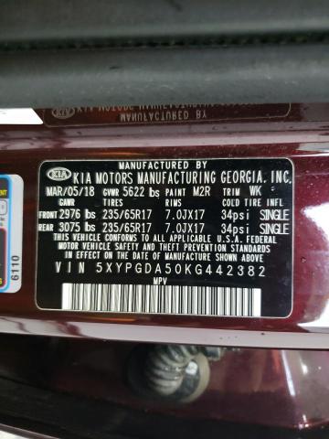 2019 KIA SORENTO LX - 5XYPGDA50KG442382