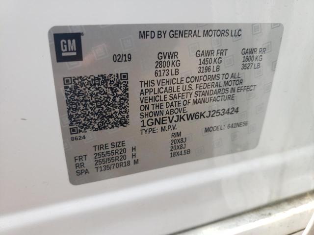 2019 CHEVROLET TRAVERSE H 1GNEVJKW6KJ253424