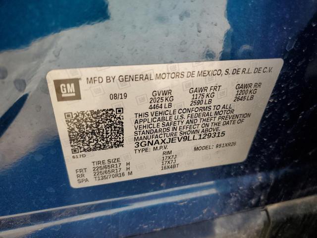 2020 CHEVROLET EQUINOX LT - 3GNAXJEV9LL129315