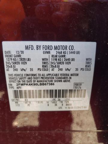 2020 FORD EDGE TITAN - 2FMPK4K90LBB67386