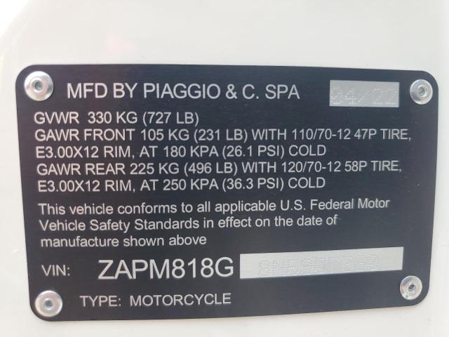 2022 VESPA PRIMAVERA/ ZAPM818G8N5907380
