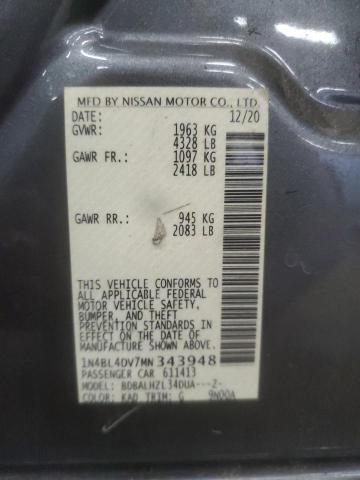 2021 NISSAN ALTIMA SV - 1N4BL4DV7MN343948