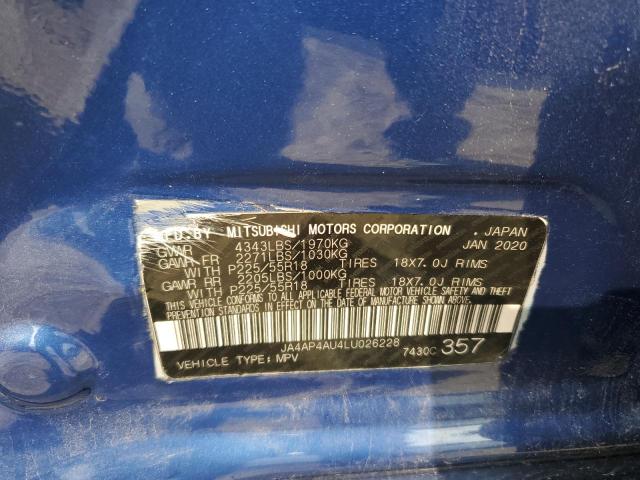 2020 MITSUBISHI OUTLANDER JA4AP4AU4LU026228