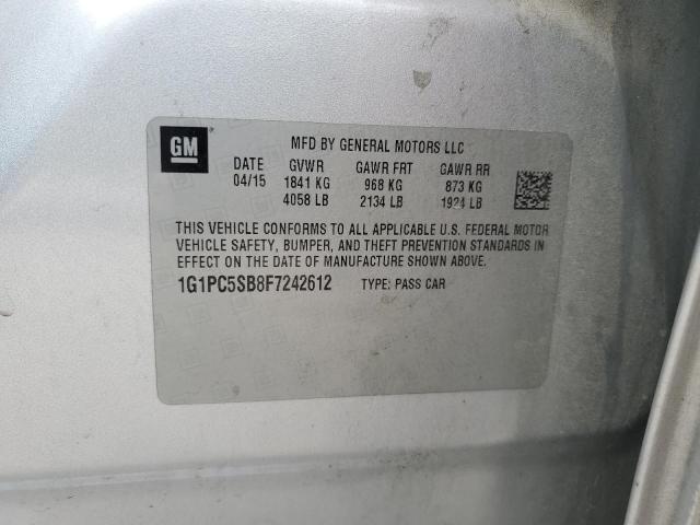 2015 CHEVROLET CRUZE LT 1G1PC5SB8F7242612