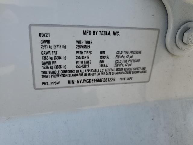 2021 TESLA MODEL Y - 5YJYGDEE6MF261229