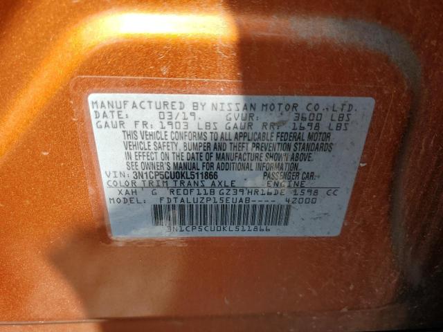 2019 NISSAN KICKS S - 3N1CP5CU0KL511866