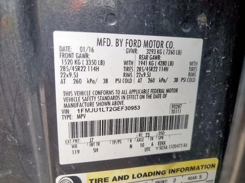 2016 FORD EXPEDITION 1FMJU1LT2GEF30953