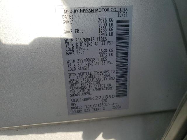 2022 NISSAN PATHFINDER - 5N1DR3BB6NC227850