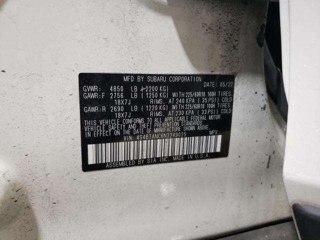 2022 SUBARU OUTBACK LI 4S4BTANC6N3249025