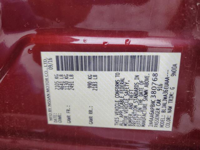 2017 NISSAN MAXIMA 3.5 - 1N4AA6AP8HC380768