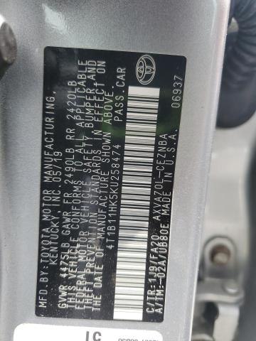 2019 TOYOTA CAMRY L 4T1B11HK5KU258474
