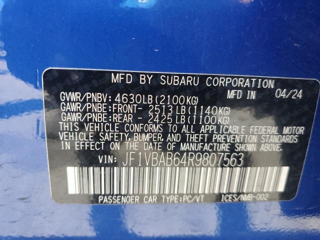 2024 SUBARU WRX JF1VBAB64R9807563
