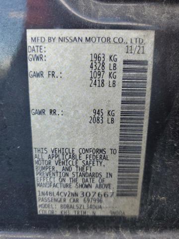 2022 NISSAN ALTIMA SR 1N4BL4CV2NN307667