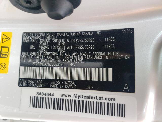 2016 LEXUS RX 350 BAS - 2T2BZMCA7GC006318