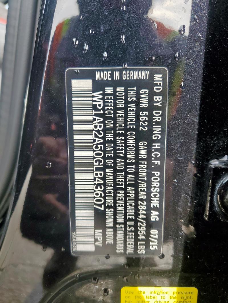2016 PORSCHE MACAN S - WP1AB2A50GLB43607