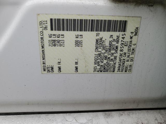 2011 NISSAN MAXIMA S - 1N4AA5AP1BC859745