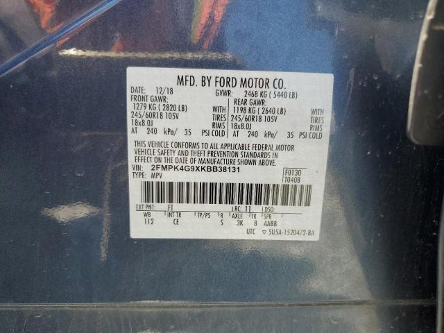 2019 FORD EDGE SE 2FMPK4G9XKBB38131