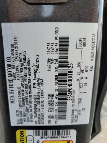 2020 FORD FUSION SE - 3FA6P0HD0LR184251