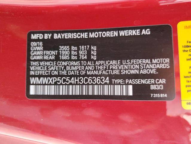 2017 MINI COOPER WMWXP5C54H3C63634