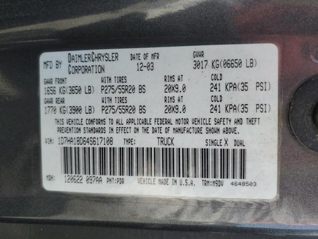 2004 DODGE RAM 1500 S #3285966557