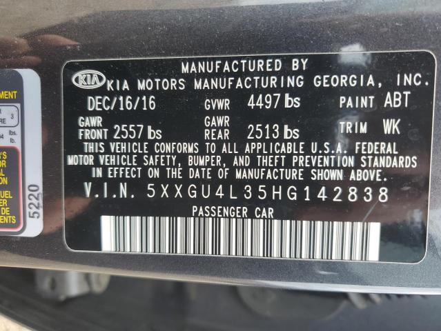 2017 KIA OPTIMA EX - 5XXGU4L35HG142838