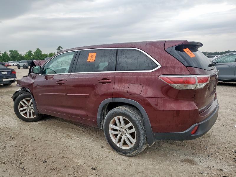 Vin: 5tdzarfh0fs013178, lot: 58406315, toyota highlander le 20152