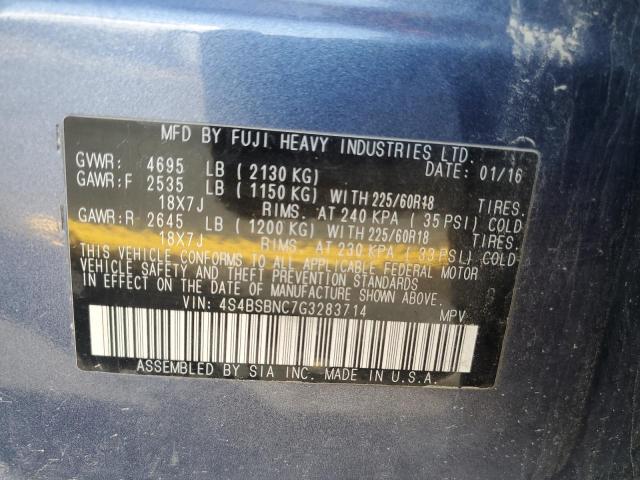 2016 SUBARU OUTBACK 2. - 4S4BSBNC7G3283714