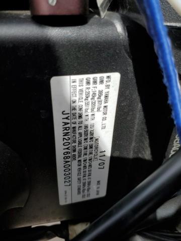 2008 YAMAHA YZFR1 JYARN20Y68A003027