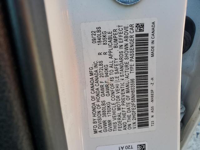 2022 HONDA CIVIC SPOR 2HGFE2F56NH603596
