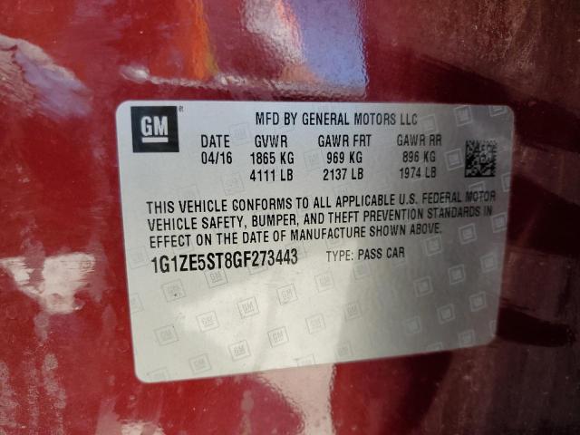 2016 CHEVROLET MALIBU LT - 1G1ZE5ST8GF273443