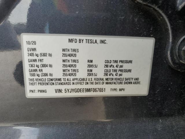 2021 TESLA MODEL Y - 5YJYGDEE9MF067651