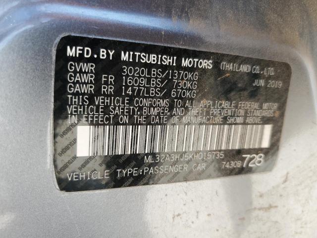 2019 MITSUBISHI MIRAGE ES ML32A3HJ5KH015735