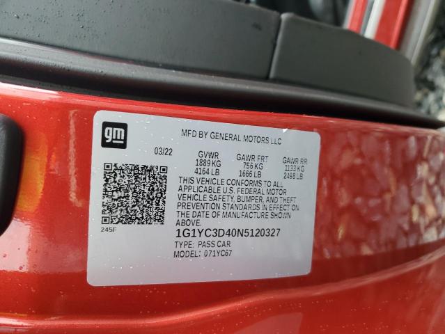 2022 CHEVROLET CORVETTE S - 1G1YC3D40N5120327