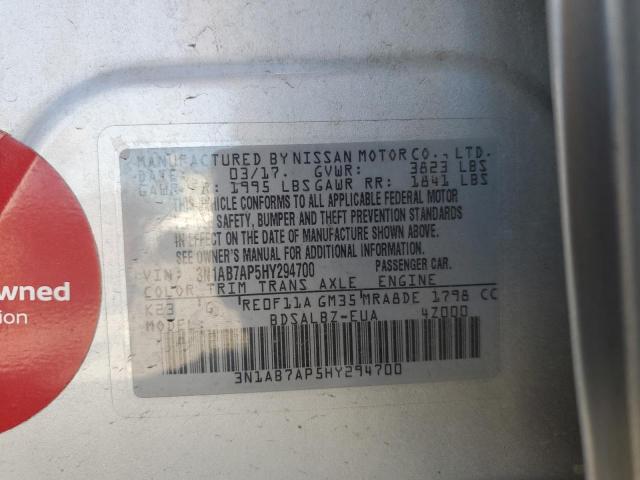 2017 NISSAN SENTRA S/S 3N1AB7AP5HY294700