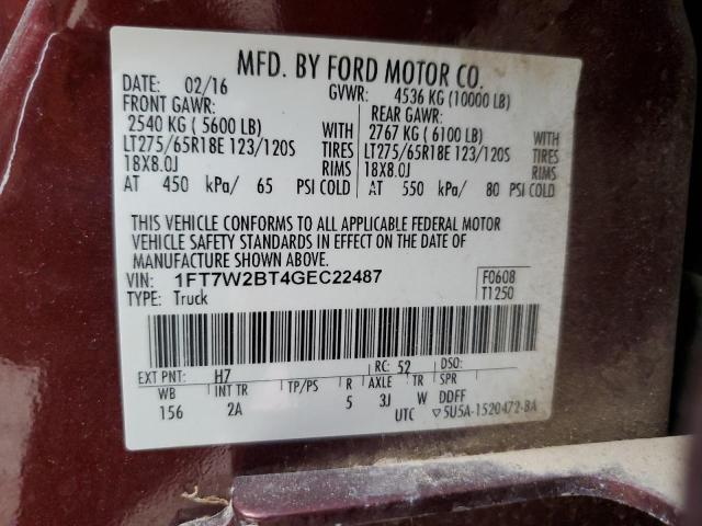 2016 FORD F250 SUPER - 1FT7W2BT4GEC22487