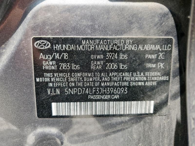 2018 HYUNDAI ELANTRA SE - 5NPD74LF3JH396093