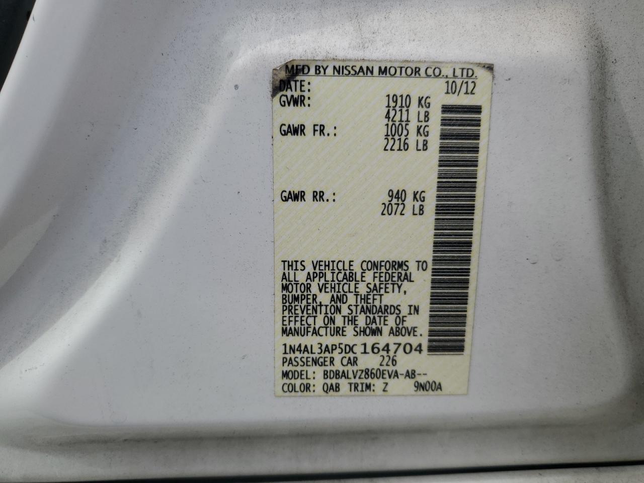Nissan Altima 2.5 2013